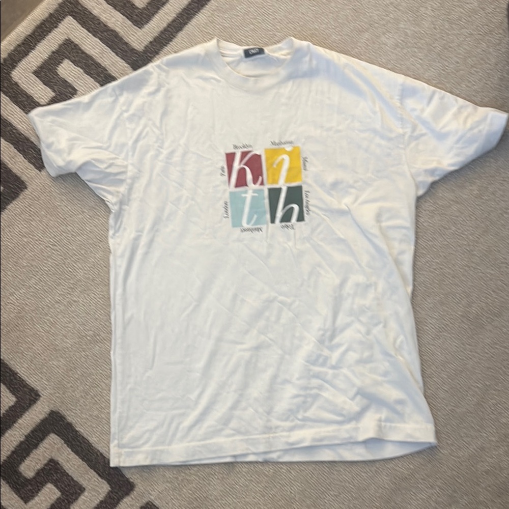 Kith White Short Sleeve Tee with Graphic Design